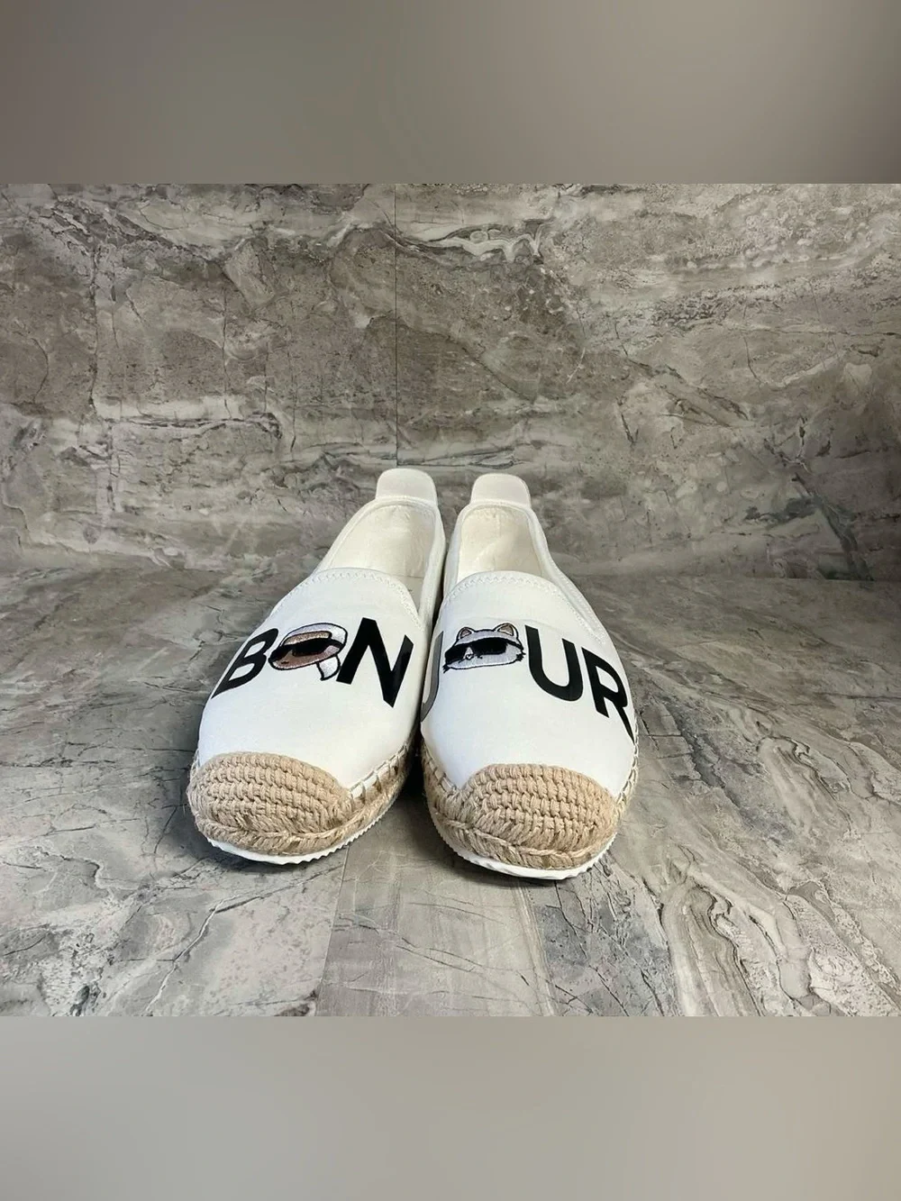 Karl Lagerfeld Women's Michaela Bonjour Slip-On Espadrilles Flats